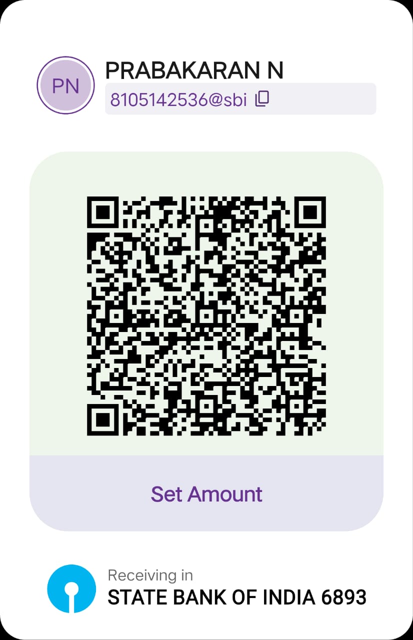 UPI QR code for Prabakaran N, State Bank of India